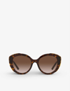 PRADA PRADA WOMEN'S BROWN PR 01YS ACETATE SQUARE SUNGLASSES,48158375