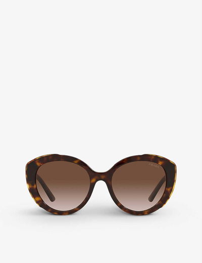 Prada Pr 01ys Acetate Square Sunglasses In Brown