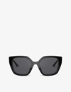 Prada Womens Black Pr 24xs Rectangle-frame Sunglasses In Black