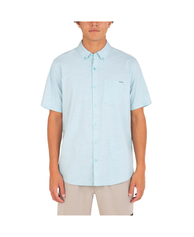 Hurley One & Only Short Sleeve Stretch Cotton Button-down Shirt In Obsidian