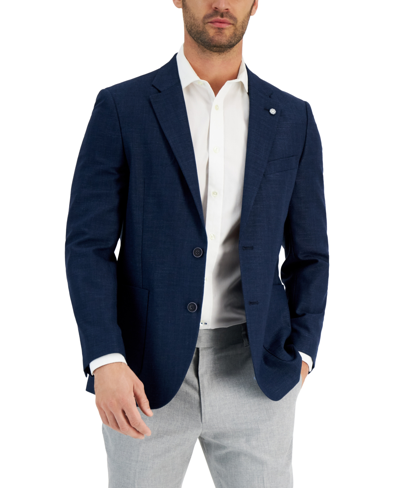 Nautica Men Modern-fit Active Stretch Woven Solid Sport Coat In Dark Navy