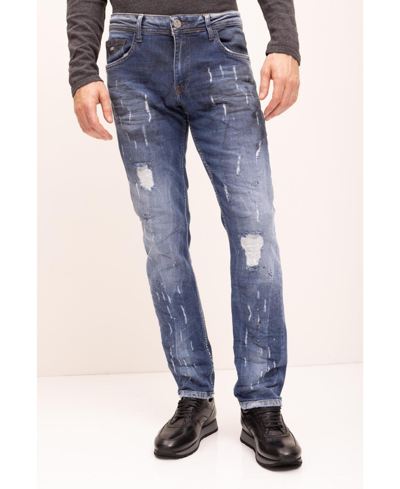 Ron Tomson Men's Modern Distressed Denim Jeans In Nocolor