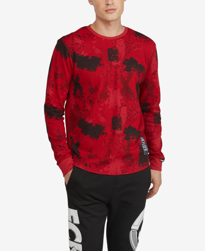 Ecko Unltd Men's All Over Print Stunner Thermal Sweater In Red