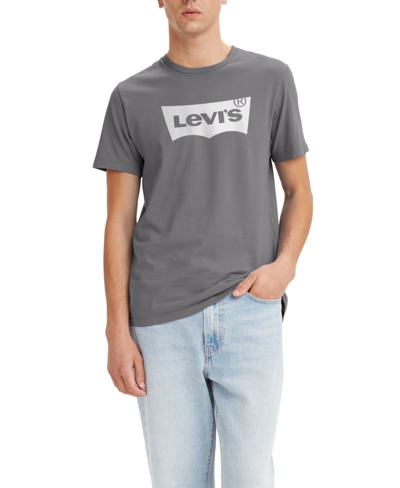 Levi's Men's Classic Fit Crewneck Short Sleeve Logo Graphic T-shirt In Silver-tone Fox