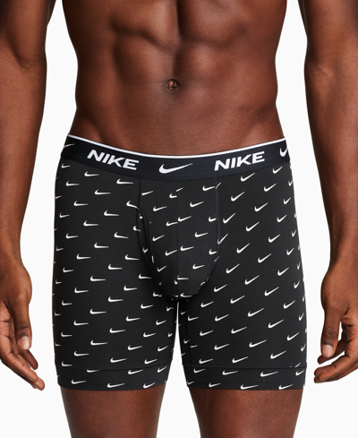 Nike Men's 3-pack Dri-fit Essential Cotton Stretch Boxer Briefs In Swoosh