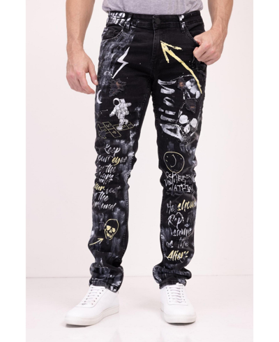 Ron Tomson Men's Modern Alien Denim Jeans In Black