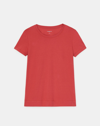 Lafayette 148 Modern Short-sleeve Cotton Jersey Tee In Red