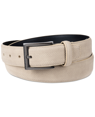 Alfani Men's Faux-suede Belt, Created For Macy's In Khaki