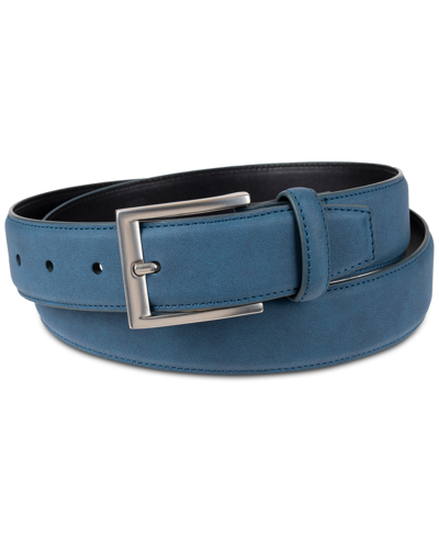 Alfani Men's Faux-suede Belt, Created For Macy's In Blue