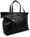 Badgley Mischka Anna Faux Leather Tote Weekender Travel Bag In Black