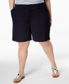 Tommy Hilfiger Plus Size Hollywood Bermuda Shorts In Navy