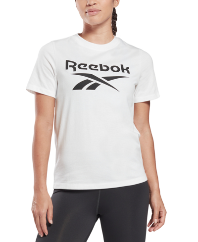 Reebok Women's Short Sleeve Logo Graphic T-shirt In White