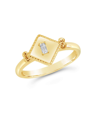 Sterling Forever Artemisia Cubic Zirconia Ring In Gold