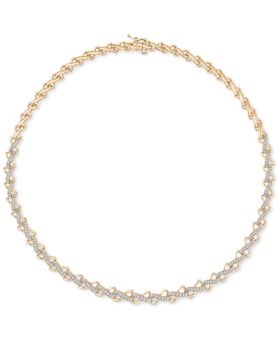 Wrapped In Love Diamond All-around 17" Collar Necklace (1 Ct. T.w.) In 10k Gold, Created For Macy's In Yellow Gold