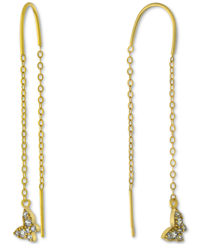 Giani Bernini Cubic Zirconia Butterfly Threader Earrings, Created For Macy's In Gold Over Silver