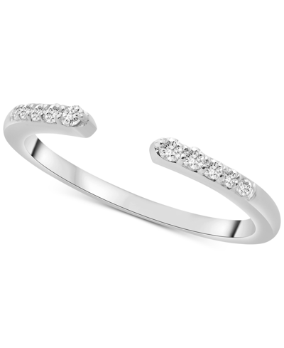 Wrapped Diamond Cuff Ring (1/10 Ct. T.w.) In 14k Yellow, White Or Rose Gold, Created For Macy's In White Gold