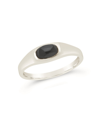Sterling Forever Onyx Signet Ring In Sterling Silver