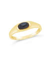 Sterling Forever Onyx Signet Ring In Gold-plated