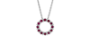 Macy's Ruby (1-1/5 Ct. T.w.) & White Topaz (1/10 Ct. T.w.) Circle 18" Pendant Necklace In Sterling Silver In Ruby