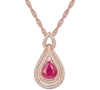 Macy's Sapphire (1-1/4 Ct. T.w.) & Diamond (1/4 Ct. T.w.) 18" Pendant Necklace In 14k White Gold (also Avai In Ruby/rose Gold