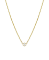 ZOE LEV SMALL BEZEL 14K GOLD DIAMOND NECKLACE