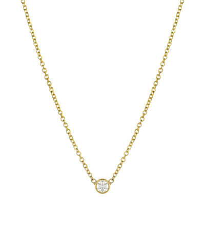 ZOE LEV SMALL BEZEL 14K GOLD DIAMOND NECKLACE