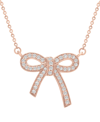 WRAPPED DIAMOND BOW PENDANT NECKLACE (1/4 CT. T.W.) IN 14K YELLOW OR ROSE GOLD, 17-3/4" + 2" EXTENDER, CREAT