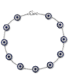 MACY'S LAB-GROWN SAPPHIRE (2-3/8 CT. T.W.) & LAB-GROWN WHITE SAPPHIRE (1/3 CT. T.W.) CLUSTER BRACELET IN ST