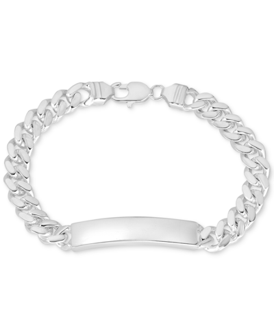 Macy's Cuban Chain Id Bracelet In 14k Gold-plated Sterling Silver Or Sterling Silver