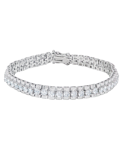 Macy's Women's Fine Silver Plated Cubic Zirconia Watch Link Bracelet