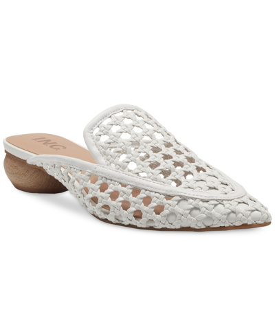 Inc International Concepts Jalissa Mules, Created For Macy's In White Woven