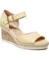 Lifestride Lucky Block Heel Platform Sandal In Butter Fabric