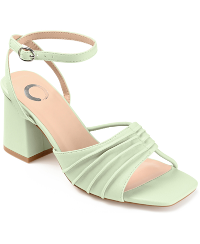 Journee Collection Women's Hera Strappy Block Heel Dress Sandals In Sage