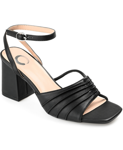 Journee Collection Shillo Pleated Sandal In Black