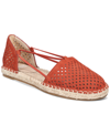 Eileen Fisher Women's Almond Toe Perforated Tumbled Nubuck Espadrille Flats In Chili