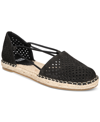 Eileen Fisher Lee Perforated Suede Flat Espadrilles In Black
