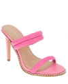 Bcbgeneration Jendi Womens Faux Leather Woven Heel Sandals In Bubblegum Breach Pink