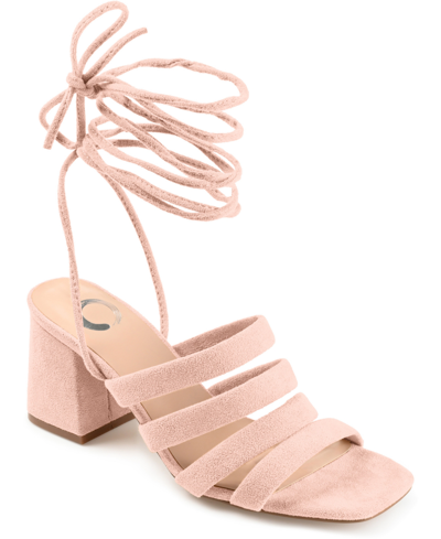 Journee Collection Women's Sevyn Tie-up Sandals Women's Shoes In Rose