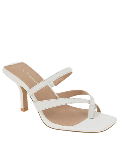 Bcbgeneration Women's Mosina Thong-toe Leather Heel Sandals In White