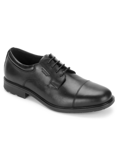 Rockport Men's Essential Details Water-resistance Captoe Shoes In Black