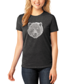 La Pop Art Women's Premium Blend Word Art Bear Face T-shirt In Black