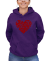 La Pop Art Women's Word Art Crazy Little Thing Called Love Crewneck Sweatshirt In Purple