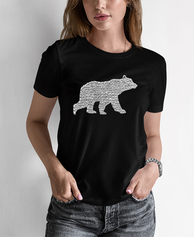La Pop Art Women's Word Art Mama Bear T-shirt In Black
