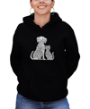 LA POP ART WOMEN'S HOODED WORD ART DOGS AND CATS SWEATSHIRT TOP