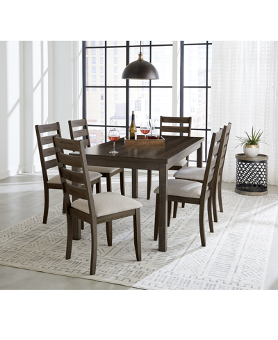 Macy's Closeout! Max Meadows Laminate 7-pc Dining Set (rectangular Table + 6 Side Chairs) In Light Brown