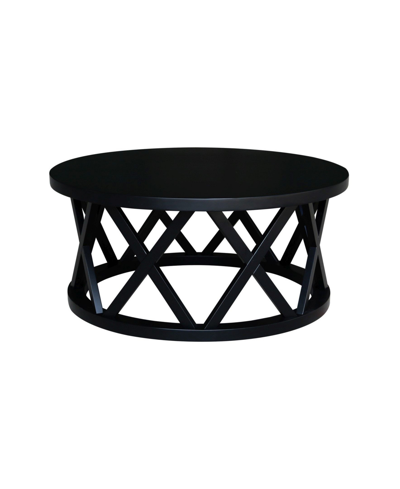 International Concepts Round Ceylon Coffee Table In Black