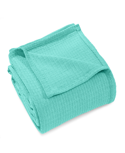 Superior Ultra-soft Textured Weave Blanket, King In Turquoise