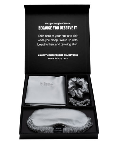 Blissy Pure Silk Dream 4-pc. Sheet Set, King In Silver-tone