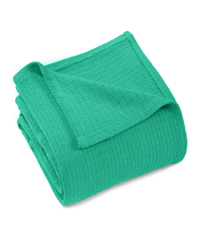Superior Ultra-soft Textured Weave Blanket, King Bedding In Green