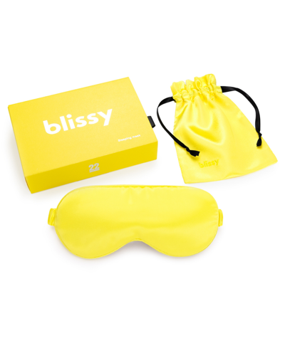Blissy Pure Silk Sleep Mask Bedding In Sunshine Yellow
